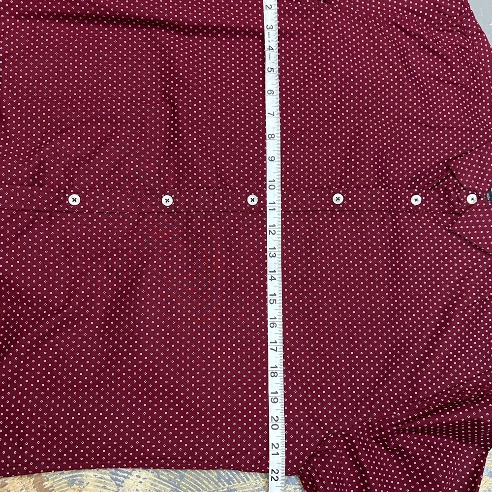 Gentleman’s Outfitters Button Down Long Sleeve Shirt Large Maroon Red Dapper - Picture 5 of 7